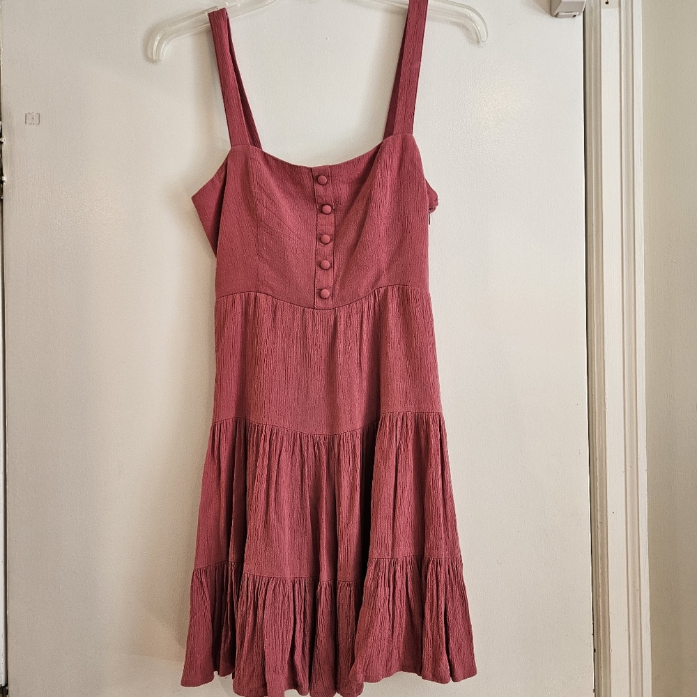 Pink Button-Front Sundress- Size Small